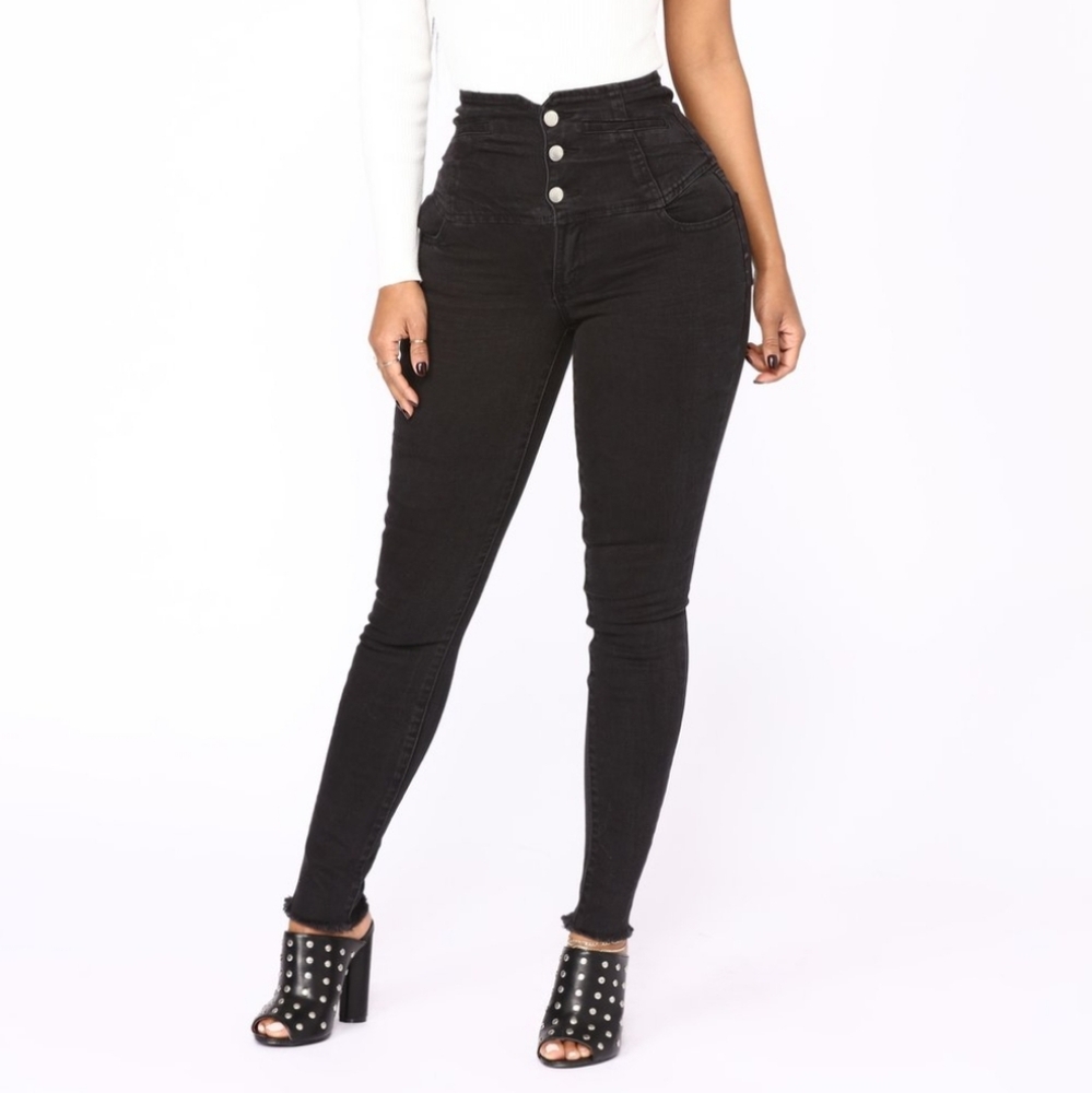 'For The Long Run' High Rise Black Jeans